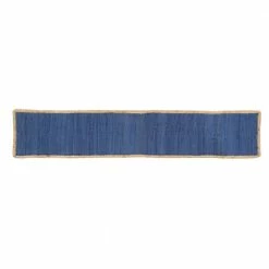 Element Border Tufted Blue Cotton Table Runner by Better Trends