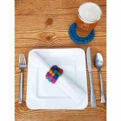 Kaleidescope Felt 3-Strand Napkin Rings (Set of 4) by Global Crafts 7 Kaleidescope Felt 3-Strand Napkin Rings (Set of 4) by Global Crafts -Table Linens Shop blues cloth napkins napkin rings glg50092n3 gwh 31 1000