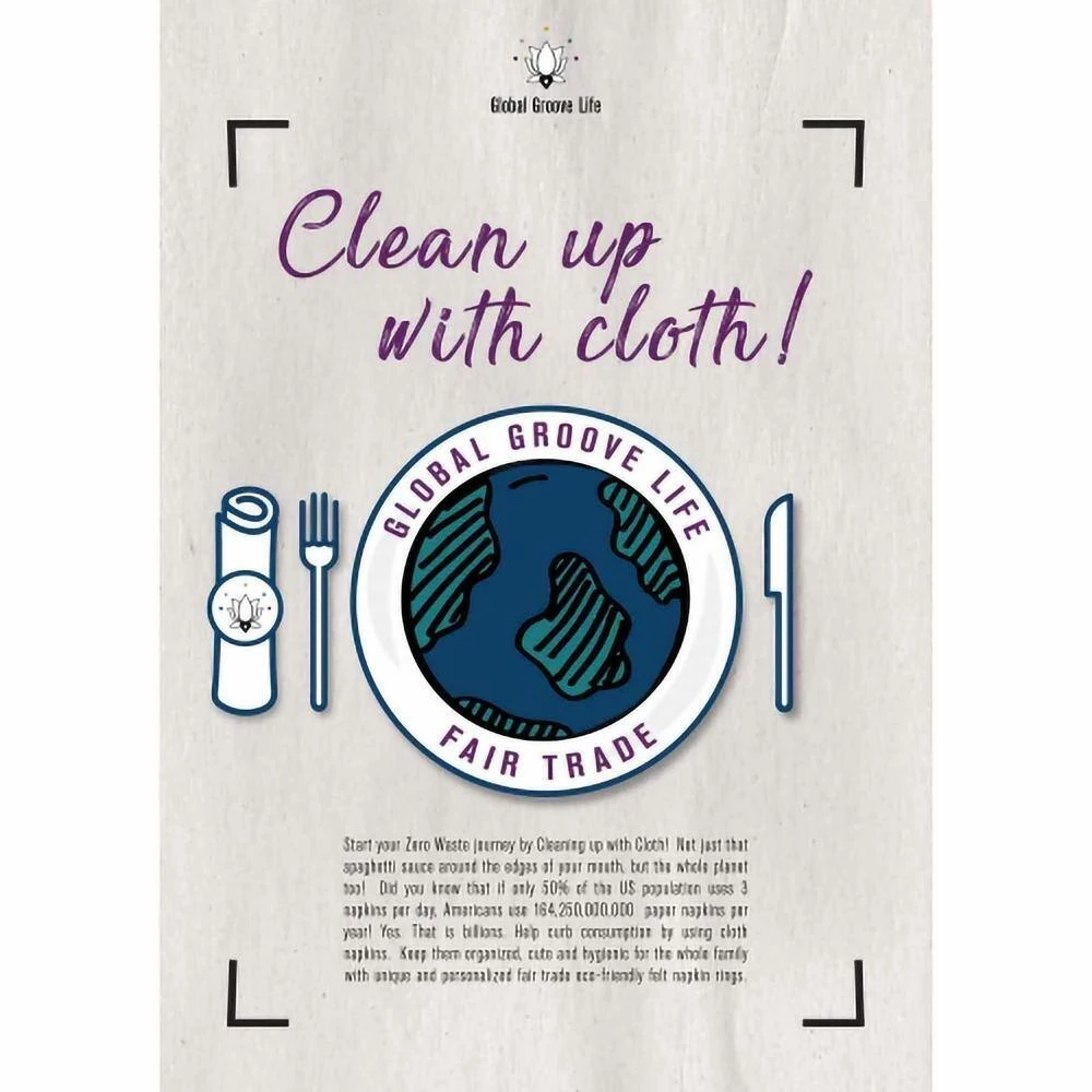 Kaleidescope Felt 3-Strand Napkin Rings (Set of 4) by Global Crafts 4 Kaleidescope Felt 3-Strand Napkin Rings (Set of 4) by Global Crafts - Image 2