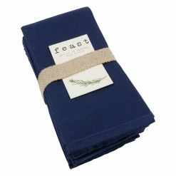 Feast Dinner Napkins,Set of 12 Oversized, Easy-Care, Cloth Napkins, 18 x 18 in., Blue by KAF HOME