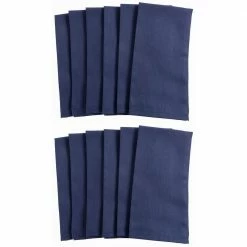 Chateau Easy-Care Cloth Dinner Napkins,Set of 12 Oversized, 20 x 20 in., Blue by KAF HOME -Table Linens Shop blues cloth napkins napkin rings poly np 2020 s12 bl c3 1000