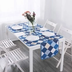 Olivia 19 in. x 13 in. Blue Quilted Microfiber Placemat (Set of 6) by COUNTRY LIVING -Table Linens Shop blues country living placemats cl624bl20 1f 1000