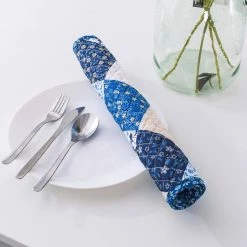 Olivia 19 in. x 13 in. Blue Quilted Microfiber Placemat (Set of 6) by COUNTRY LIVING -Table Linens Shop blues country living placemats cl624bl20 76 1000