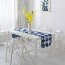 Olivia 14 in. W x 72 in. L Blue Quilted Microfiber Table Runner by COUNTRY LIVING -Table Linens Shop blues country living table runners cl624bl21 44 1000