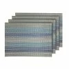Yorkshire Woven Textilene Waterproof, Heat & Stain Resistant Washable Placemat 13x19'' Set of 4 Blue by Dainty Home