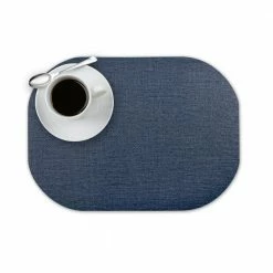 Easy Care Ocean/Oval 17 in. x 12 in. Cobalt Vinyl Placemats (Set of 6) by DASCO -Table Linens Shop blues dasco placemats hd22 003 4f 1000
