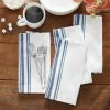 Farmhouse Living Homestead Stripe 20 in. x 20 in. Blue/White Napkins (4-Pack) by Elrene