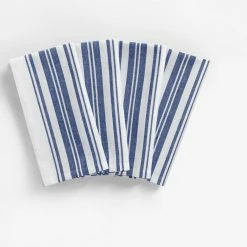 Farmhouse Living Homestead Stripe 20 in. x 20 in. Blue/White Napkins (4-Pack) by Elrene 7 Farmhouse Living Homestead Stripe 20 in. x 20 in. Blue/White Napkins (4-Pack) by Elrene -Table Linens Shop blues elrene cloth napkins napkin rings 95164buw c3 1000