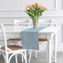 Silkmax 16 in. W x 55 in. L Dyed Light 100% Pure Cotton Premium Quality Table Runner with Washable Panama Weave Pattern by Fab Glass and Mirror 18 Silkmax 16 in. W x 55 in. L Dyed Light 100% Pure Cotton Premium Quality Table Runner with Washable Panama Weave Pattern by Fab Glass and Mirror -Table Linens Shop blues fab glass and mirror table runners tr dysl 4f 1000