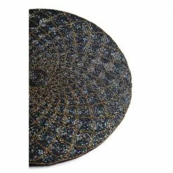 15 in. Sahara Beaded Placemats (Set of 2) by GAURI KOHLI -Table Linens Shop blues gauri kohli placemats gk71001 fa 1000