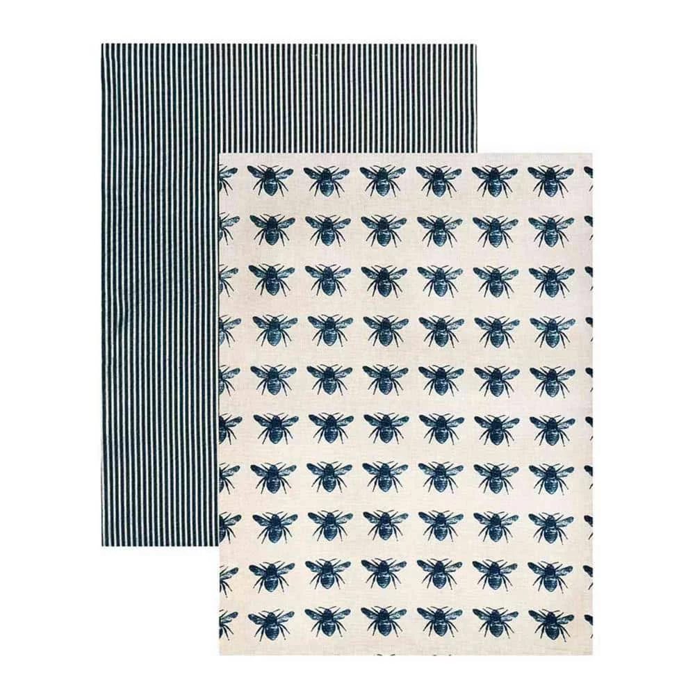 Amelia 16 in. W x 1 in. L Dark Blue Animal Print Cotton Table Runner Navy Blue Bumble Bee Napkins (Set of 8) by HomeRoots 5 Amelia 16 in. W x 1 in. L Dark Blue Animal Print Cotton Table Runner Navy Blue Bumble Bee Napkins (Set of 8) by HomeRoots - Image 3