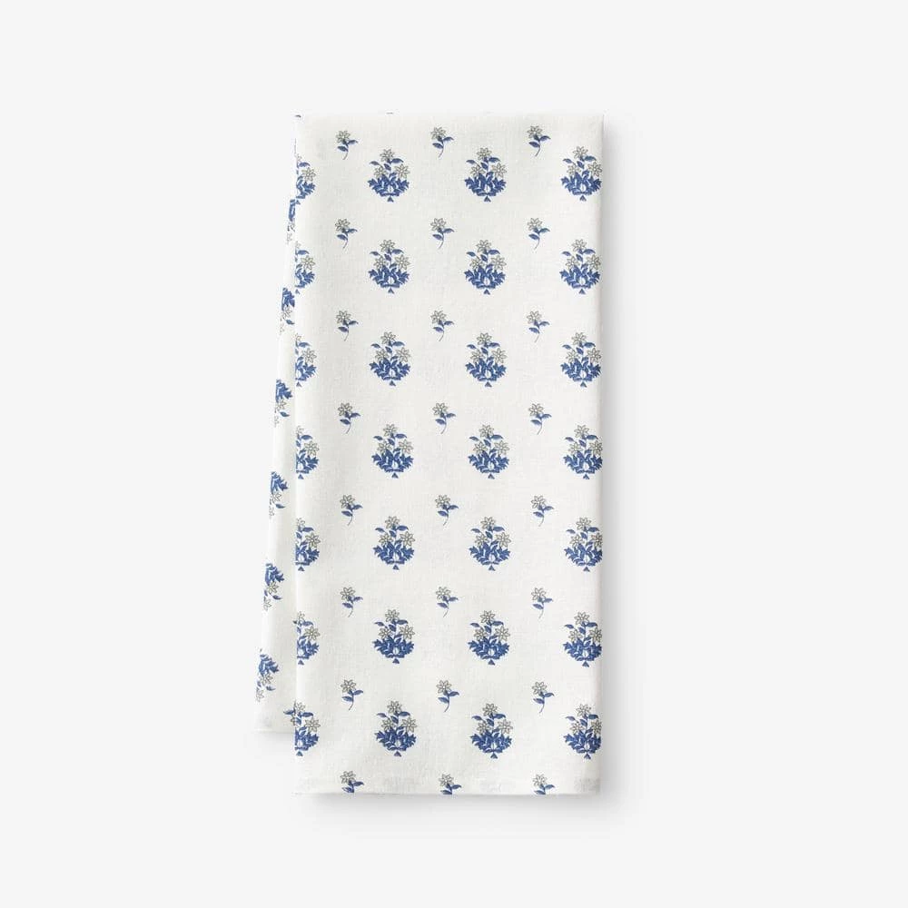 Victorian Floral Blue Cotton Kitchen Towel by The Company Store 3 Victorian Floral Blue Cotton Kitchen Towel by The Company Store