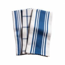 Set of 3 Pantry Kitchen Towels, Absorbent Oversized 20 x 30 Kitchen Dish Towels, Blue by KAF HOME