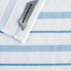 Albany Blue Velvet Striped Cotton Dishcloth Set (8-Pack) by KitchenAid -Table Linens Shop blues kitchenaid kitchen towels st015267tdka 402 4f 1000