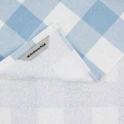 Stripe Gingham Blue Velvet Cotton Kitchen Towel (Set of 3) by KitchenAid -Table Linens Shop blues kitchenaid kitchen towels st015488tdka 68bl 4f 1000