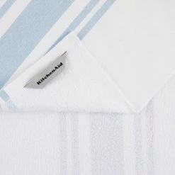 Stripe Gingham Blue Velvet Cotton Kitchen Towel (Set of 3) by KitchenAid -Table Linens Shop blues kitchenaid kitchen towels st015488tdka 68bl c3 1000