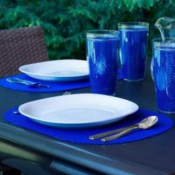 Fishnet 17 in. x 12 in. Blue PVC Covered Jute Oval Placemat (Set of 6) by Kraftware 9 Fishnet 17 in. x 12 in. Blue PVC Covered Jute Oval Placemat (Set of 6) by Kraftware -Table Linens Shop blues kraftware placemats 33746 31 1000