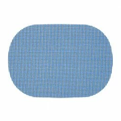 Fishnet 17 in. x 12 in. Blue PVC Covered Jute Oval Placemat (Set of 6) by Kraftware