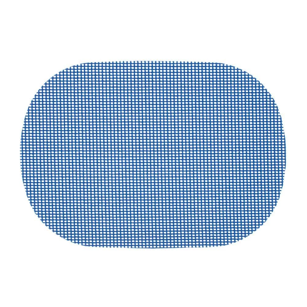 Fishnet 17 in. x 12 in. Blue PVC Covered Jute Oval Placemat (Set of 6) by Kraftware 3 Fishnet 17 in. x 12 in. Blue PVC Covered Jute Oval Placemat (Set of 6) by Kraftware