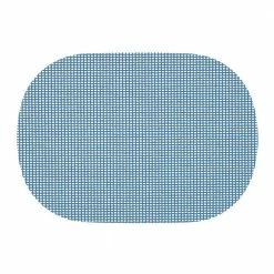Fishnet 17 in. x 12 in. Niagara Blue PVC Covered Jute Oval Placemat (Set of 6) by Kraftware