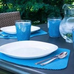 Fishnet 19 in. x 13 in. Niagara Blue PVC Covered Jute Wedge Placemat (Set of 6) by Kraftware 9 Fishnet 19 in. x 13 in. Niagara Blue PVC Covered Jute Wedge Placemat (Set of 6) by Kraftware -Table Linens Shop blues kraftware placemats 39549 31 1000