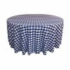 132 in. White and Royal Blue Polyester Gingham Checkered Round Tablecloth by LA Linen -Table Linens Shop blues la linen tablecloths tccheck132r royalk50 64 1000
