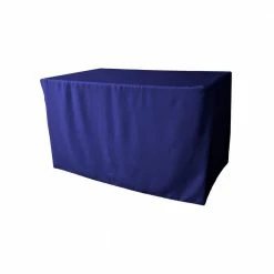 48 in. L x 30 in. W x 30 in. H Royal Blue Polyester Poplin Fitted Tablecloth by LA Linen