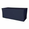 72 in. L x 30 in. W x 30 in. H Navy Blue Polyester Poplin Fitted Tablecloth by LA Linen -Table Linens Shop blues la linen tablecloths tcpop fit 72x30x30 navyp72 64 1000