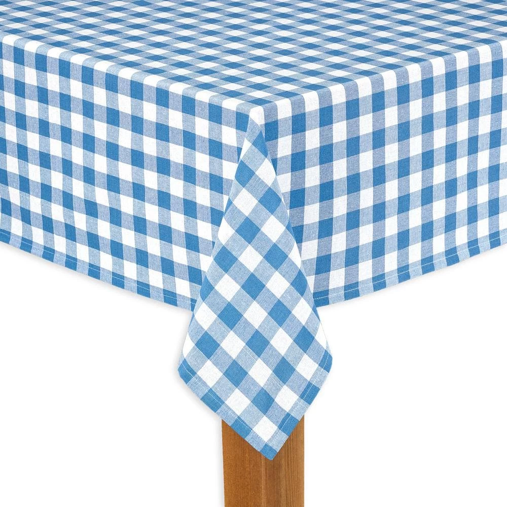 Buffalo Check 70 in. Round Navy 100% Cotton Table Cloth for Any Table by Lintex 3 Buffalo Check 70 in. Round Navy 100% Cotton Table Cloth for Any Table by Lintex