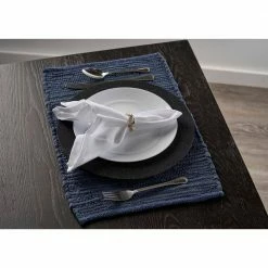 Coast Solid 19 in. x 13 in. Deep Blue Cotton Placemats (Set of 4) by LR Home -Table Linens Shop blues lr home placemats speci05223twb1117 31 1000