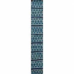 Skade 14 in.W x 72 in. D Blue and White Geometric Reversible Cotton Table Runner by LR Home