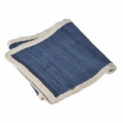 Bordered 16 in. W x 80 in. L Indigo Blue Cotton Loomed Solid Table Runner by LR Home -Table Linens Shop blues lr home table runners table18017ind1468 c3 1000