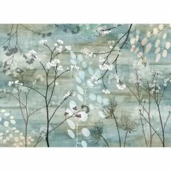 Floral 18 in. x 13 in. Blues Polypropylene Placemats (Set of 6) by Morgan Home