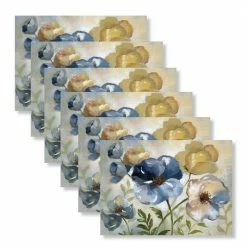 Floral 18 in. x 13 in. Blues Polypropylene Placemats (Set of 6) by Morgan Home -Table Linens Shop blues morgan home placemats m640254 c3 1000