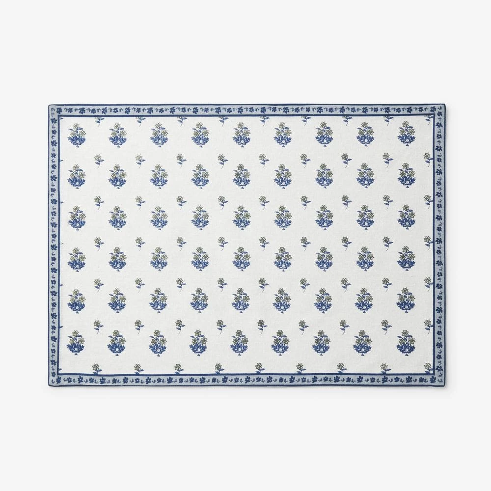 Victorian Floral 14 in. x 20 in. Blue Cotton Placemats by The Company Store 3 Victorian Floral 14 in. x 20 in. Blue Cotton Placemats by The Company Store