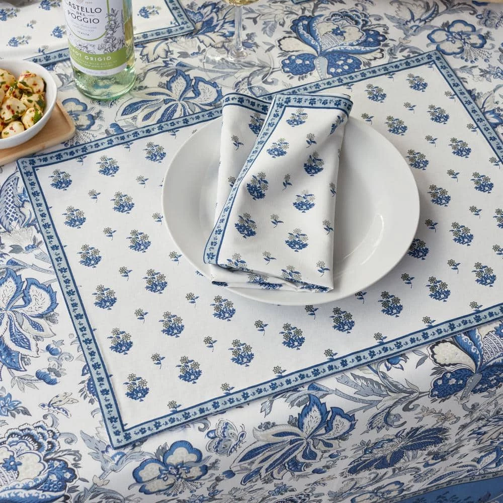Victorian Floral 14 in. x 20 in. Blue Cotton Placemats by The Company Store 4 Victorian Floral 14 in. x 20 in. Blue Cotton Placemats by The Company Store - Image 2