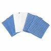 Light Blue Cotton Terry Horizontal Stripe Bar Mop Dish Cloth Set of 6 by RITZ