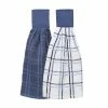 Federal Blue Solid and Multi Check Cotton Tie Towel (Set of 2) by RITZ 1 Federal Blue Solid and Multi Check Cotton Tie Towel (Set of 2) by RITZ -Table Linens Shop blues ritz kitchen towels 96024 64 1000
