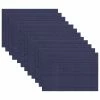 19 in. x 13 in. Grass Cloth Blue Reversible PVC and Polyester Woven Indoor Outdoor Placemats (Set of 12) by RITZ