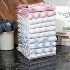 Navy Skipping Stripe Dual Cotton Terry Kitchen Towel Set of 2 by T-fal -Table Linens Shop blues t fal kitchen towels 99939 1f 1000