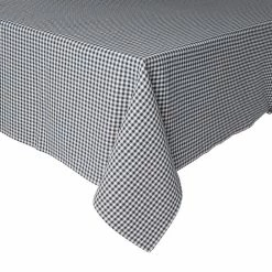 Woven 84 in. W x 60 in. L Navy Blue Plaid Cotton Gingham Tablecloth by Town & Country Living