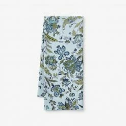 Autumn Garden Jacobean Blue Floral Cotton Kitchen Towel by The Company Store