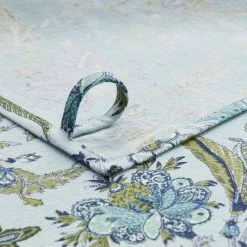 Autumn Garden Jacobean Blue Floral Cotton Kitchen Towel by The Company Store -Table Linens Shop blues the company store kitchen towels 83205f os blue a0 1000