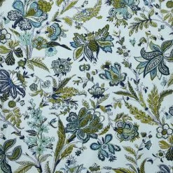Autumn Garden Jacobean 16 in. W x 90 in. L Blue Floral Cotton Table Runner by The Company Store -Table Linens Shop blues the company store table runners 83205b 16x90 blue 1d 1000