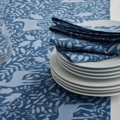 Holiday Deer 70 in. x 120 in. Blue Cotton Tablecloth by The Company Store 8 Holiday Deer 70 in. x 120 in. Blue Cotton Tablecloth by The Company Store -Table Linens Shop blues the company store tablecloths 83202a 70x120 blue 40 1000