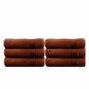 6-Piece Brown Geometric 100% Cotton Hand Towel Set by Context