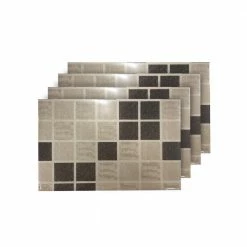 Shimmer Block Brown Reversible Metallic Placemats (Set of 4) by Dainty Home