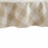 Farmhouse Living 70 in. x 70 in. Tan/White Round Buffalo Check Tablecloth by Elrene -Table Linens Shop browns tans elrene tablecloths 95076tnw 64 1000