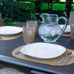 Fishnet 17 in. x 12 in. Camel PVC Covered Jute Oval Placemat (Set of 6) by Kraftware -Table Linens Shop browns tans kraftware placemats 38646 31 1000