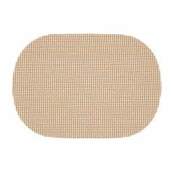 Fishnet 17 in. x 12 in. Camel PVC Covered Jute Oval Placemat (Set of 6) by Kraftware